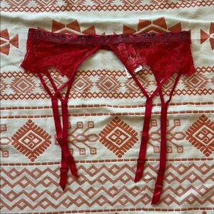 Victoria's Secret Red Lace Garter Belt